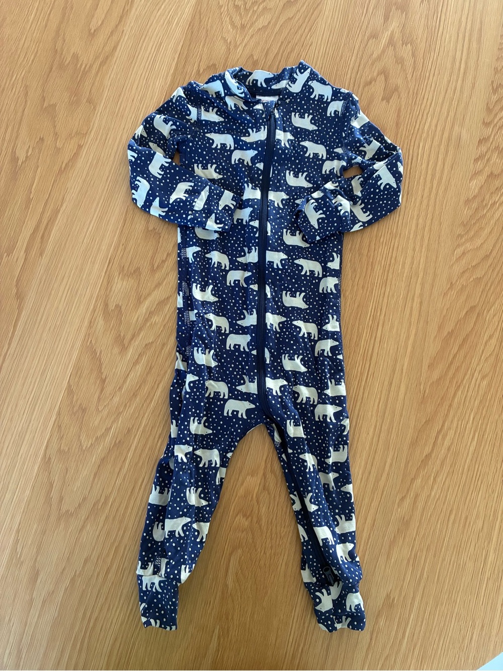Hanna Andersson Navy Blue Polar Bear Pajamas 2T